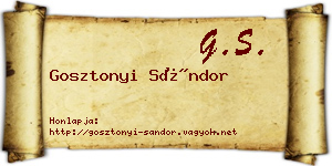 Gosztonyi Sándor névjegykártya